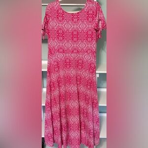 SZ L Emma & Michele Pink Patterned Maxi Dress EXC PRELOVED CONDITION